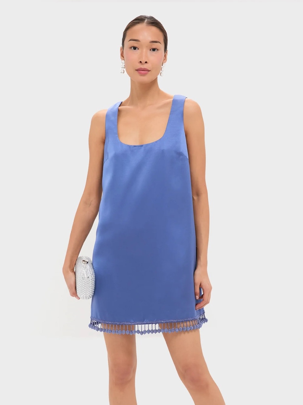 Tuckernuck Blue Satin Mollie Dress Blue Mini Dress